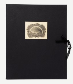 Color image of portfolio of daguerreotypes on white background