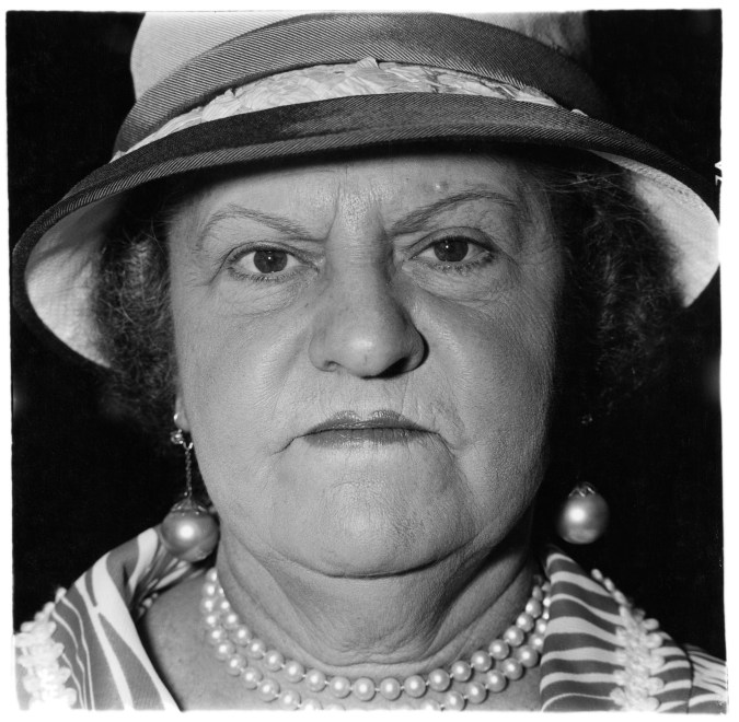 Black-and-white photograph of a close up of a womans face