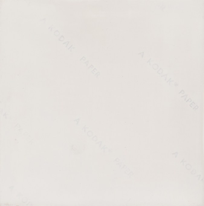 Verso of painting with photo paper logos