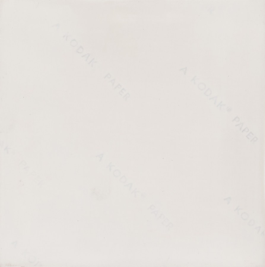 Verso of painting with photo paper logos