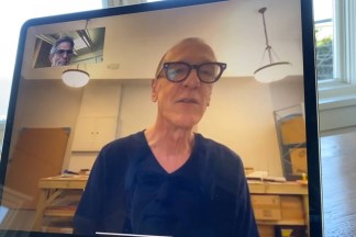 Two people on a video chat on an iPad