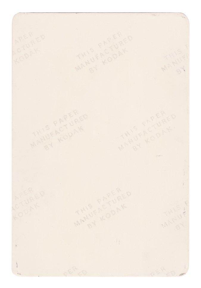 Verso of painting with photo paper logos