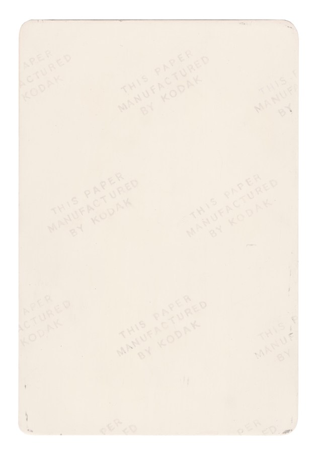 Verso of painting with photo paper logos