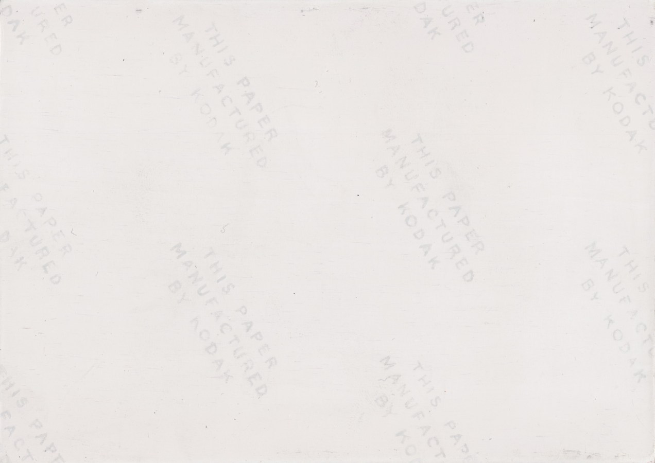 Verso of painting with photo paper logos