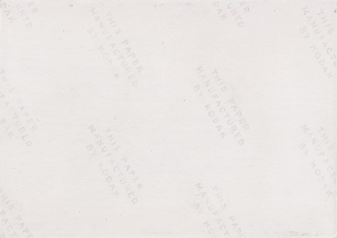 Verso of painting with photo paper logos