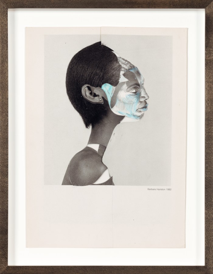 Collaged and illustrated portrait